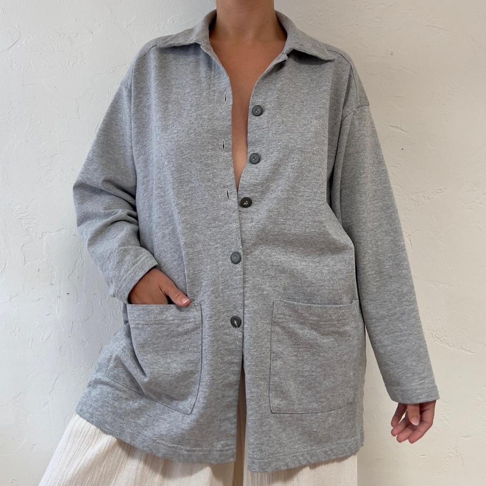 1990s Heather Grey 100% Cotton Shacket